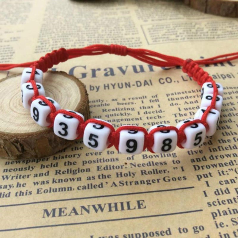 Looconi Amaney 480pcs Square Number 0-9 Symbol # and Heart Beads 6x6mm White Acrylic Beads - Image 4
